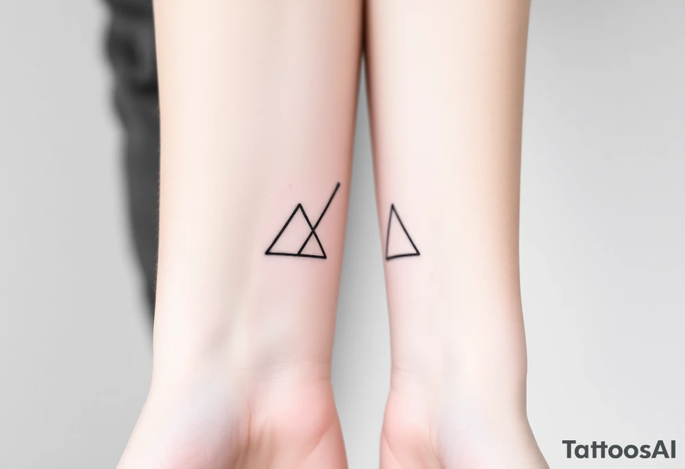 Simple three triangles intertwined prepresenting past present future tattoo idea