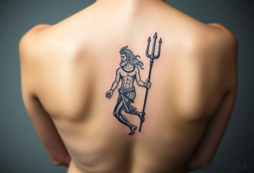 Neptune with trident tattoo idea