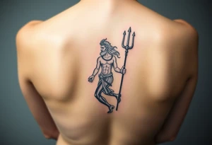 Neptune with trident tattoo idea