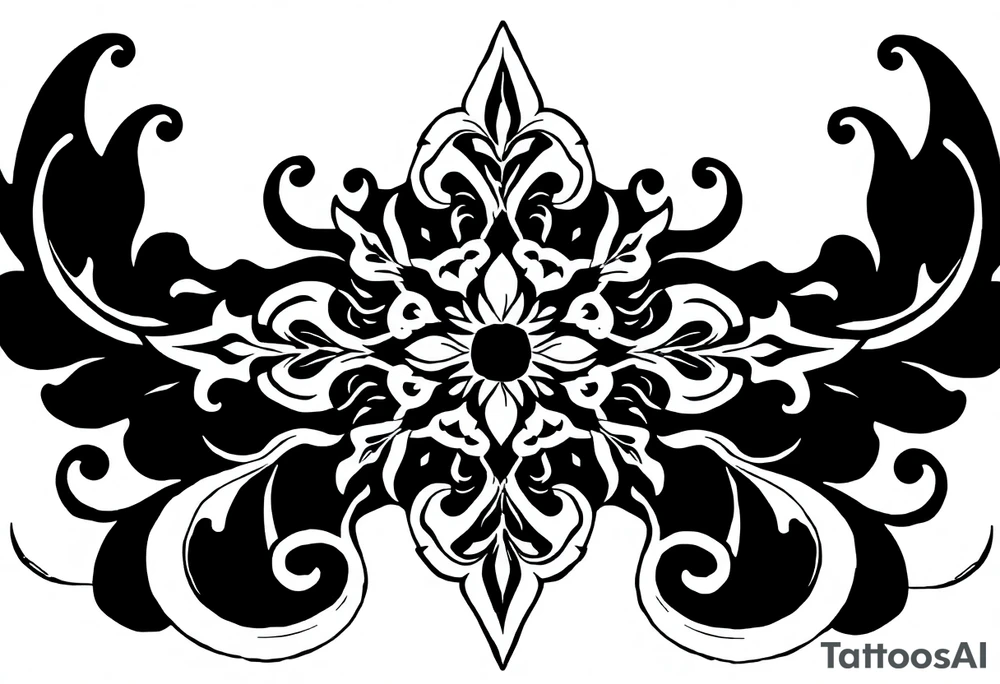 mytical shaman and witch ornament with ancient rhyme tattoo idea
