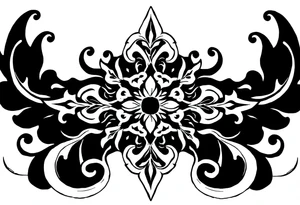 mytical shaman and witch ornament with ancient rhyme tattoo idea