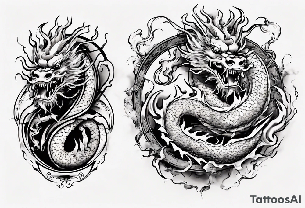 Number 24 with a Chinese dragon around it tattoo idea