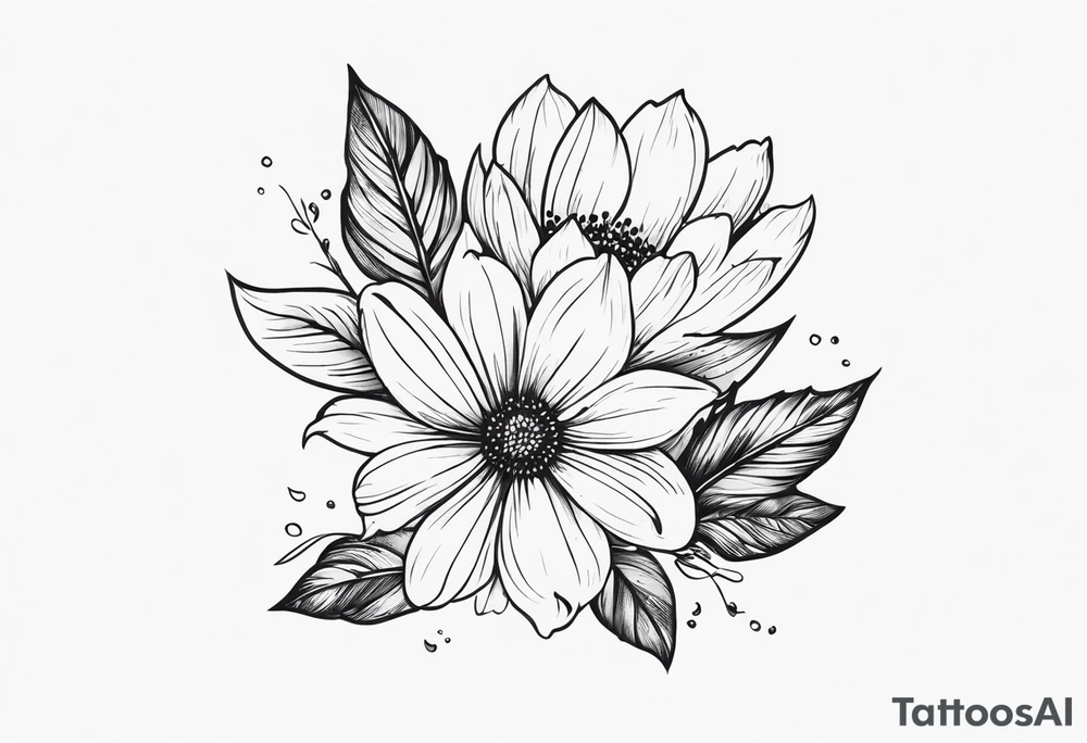 Tatuaje para antebrazo de enredaderas con Flores y Hojas a Color tattoo idea