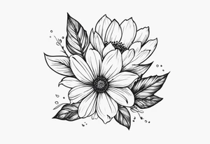 Tatuaje para antebrazo de enredaderas con Flores y Hojas a Color tattoo idea