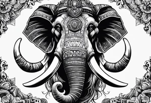 berserking strong mammoth head centerpiece tattoo idea