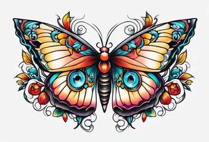 Bubbles moth branch tattoo idea