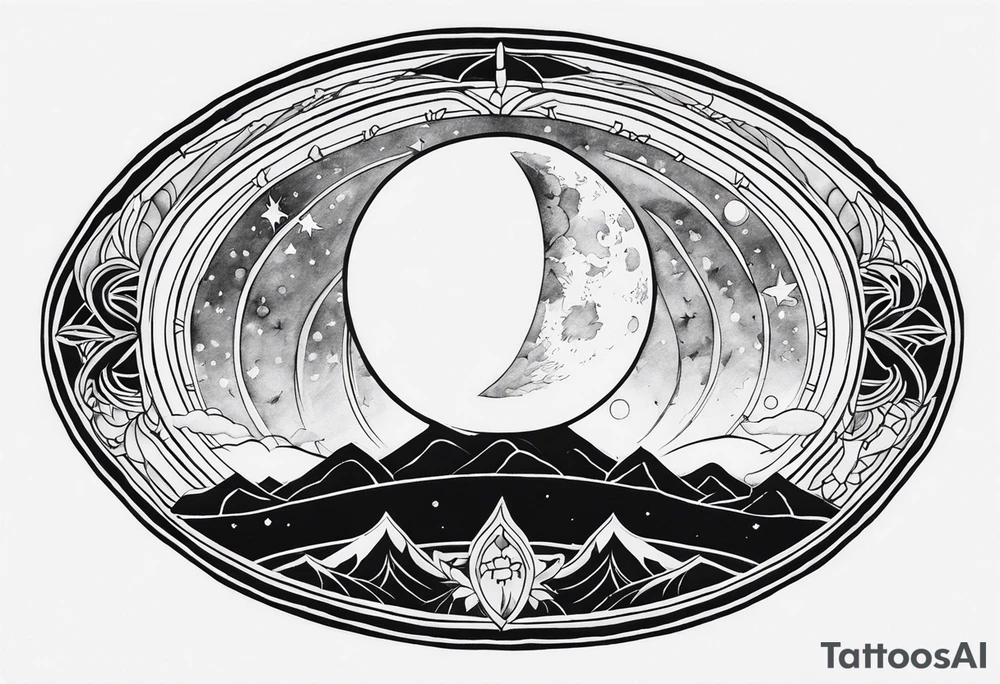 sacred moon tattoo idea