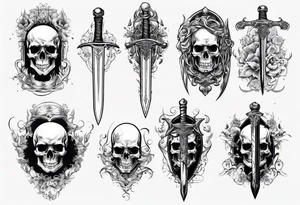 sword skull guard tattoo idea