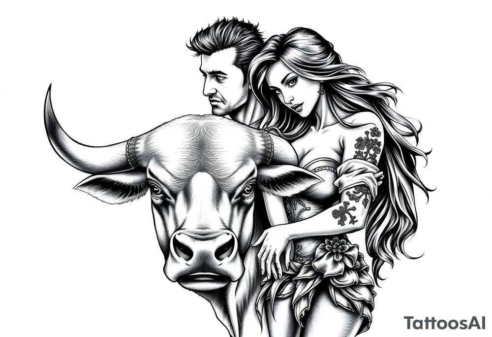 a cuckold man and hotwife with a bull tattoo idea
