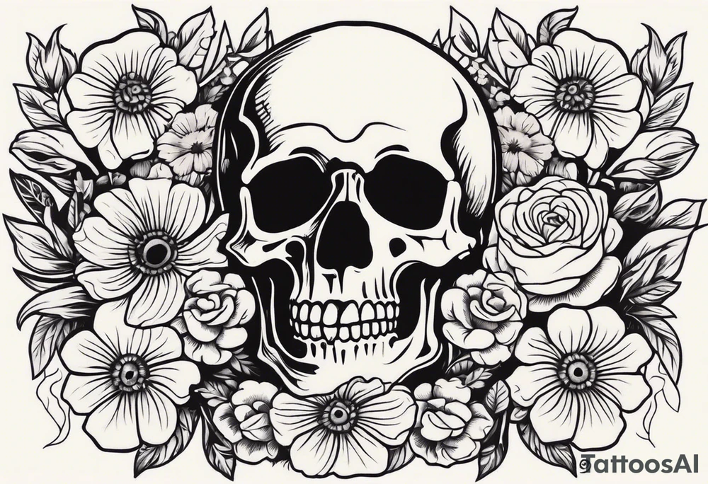 human skeleton

old school vintage simple traditional design surrounded by vintage flowers


bold color simple tattoo idea