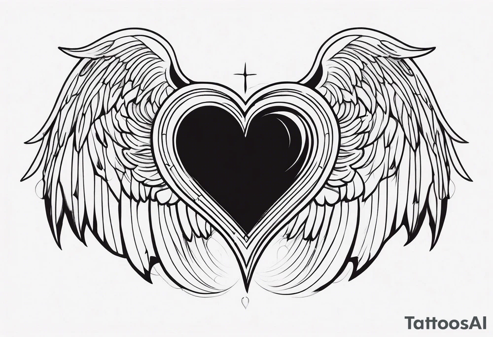angelish devilish heart/wings tattoo idea