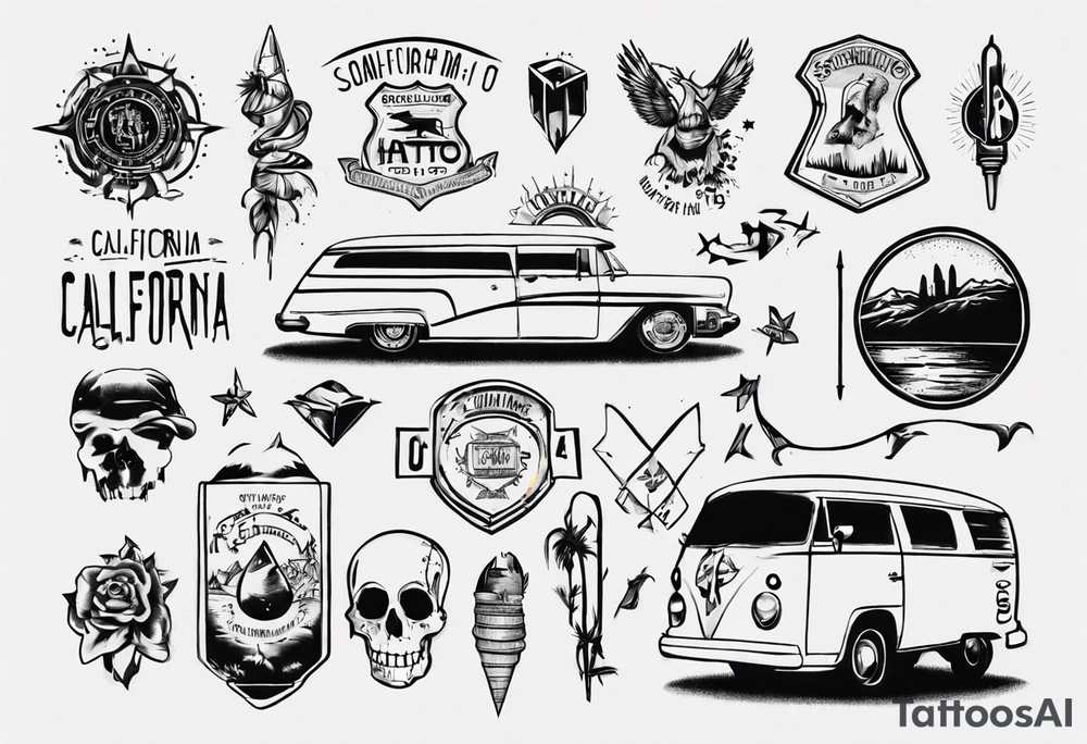 something to do with california and highway 1 tattoo idea