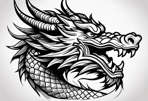 Animal head of a chinese dragon who is angry tattoo idea