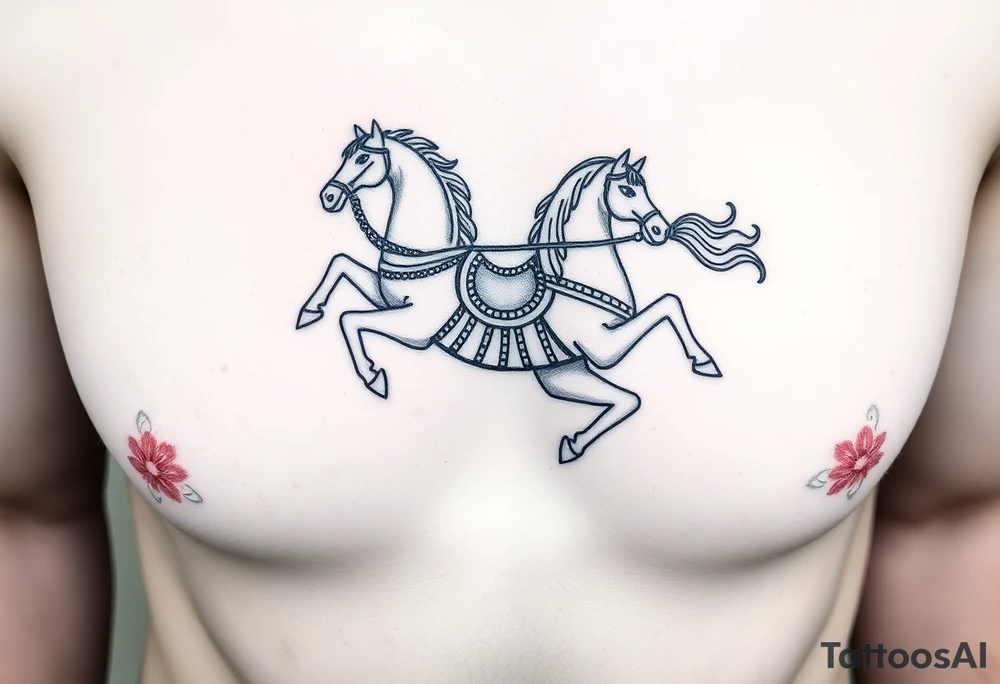 Chariot horse on STOMACH tattoo idea