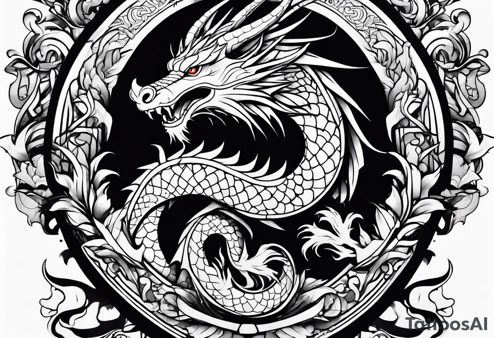 roaring dragons tattoo idea