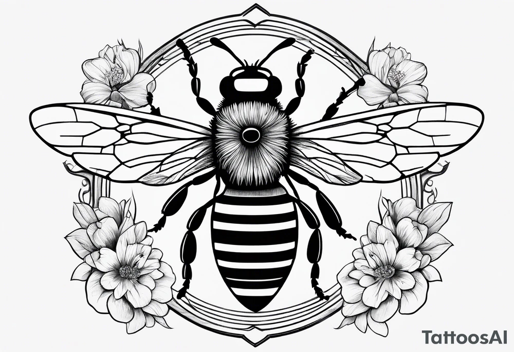 sketch of simple bee tattoo idea
