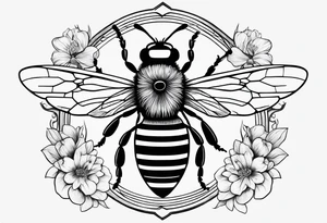 sketch of simple bee tattoo idea