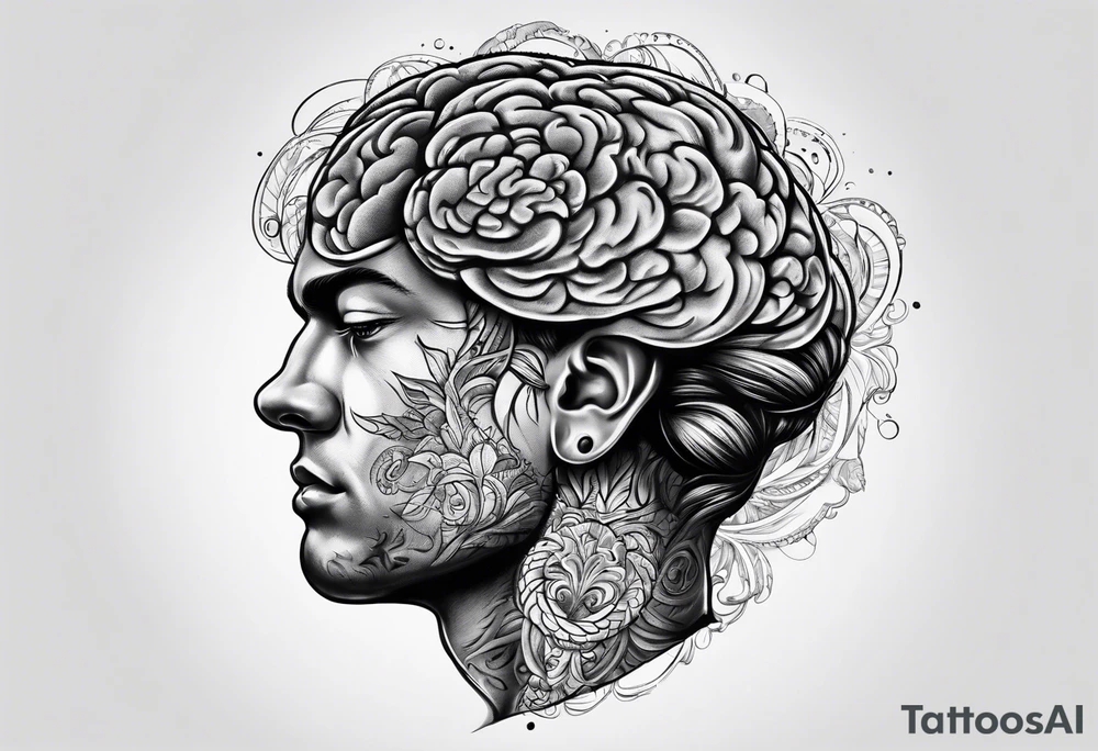 Atlas carrying a brain tattoo idea