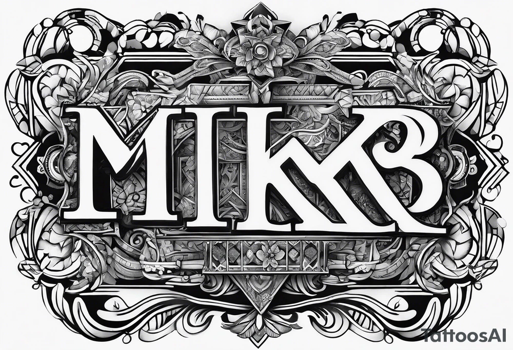 bracelet tattoo with letters 
MKB tattoo idea