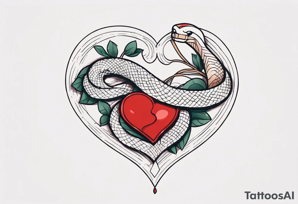 a snake wrapped around a heart tattoo idea
