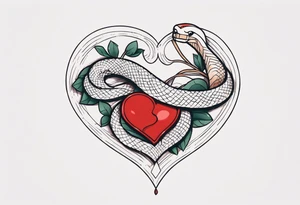 a snake wrapped around a heart tattoo idea