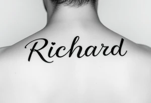 The name Richard in pretty handwriting with a heart for the dot on the i tattoo idea