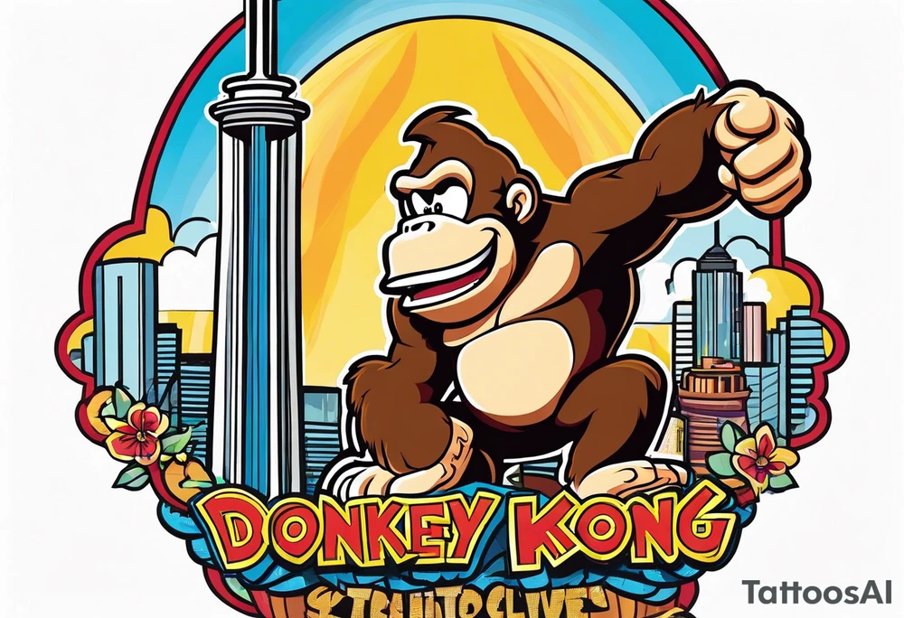Donkey Kong in CN tower tattoo idea