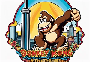 Donkey Kong in CN tower tattoo idea