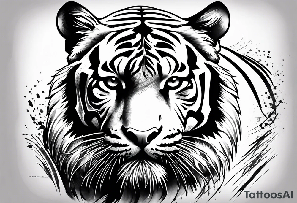 Tiger head tattoo idea