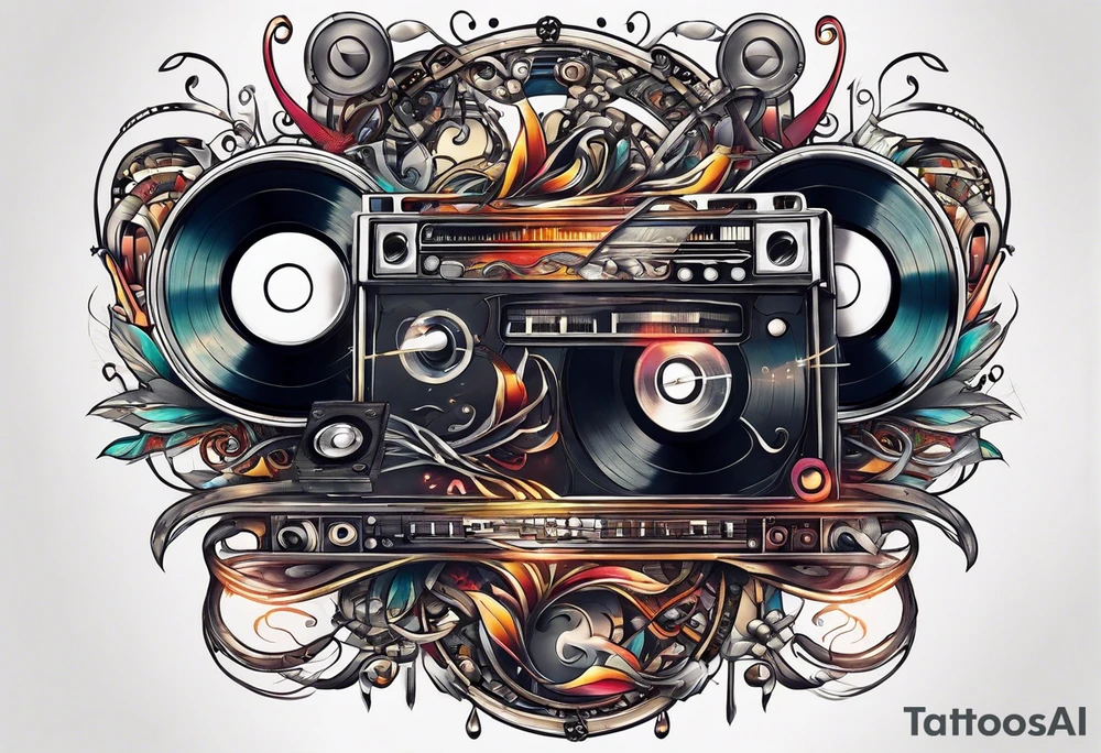 sleeve

intertwined music notes, cassette tape record tattoo idea