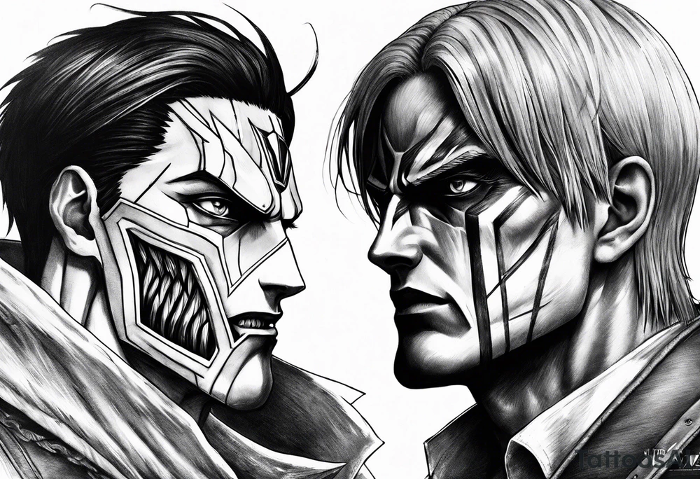 Levi attack on titan fight vs beast titan based of manga drawing tattoo idea