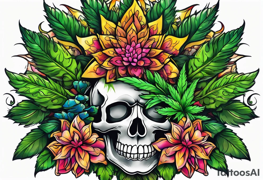 Marijuana and Psychedelic inspired tattoo tattoo idea