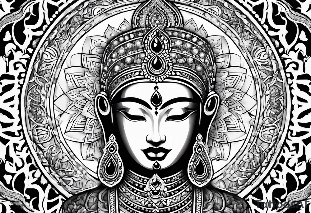 Hasma tattoo with the 7 chakras tattoo idea