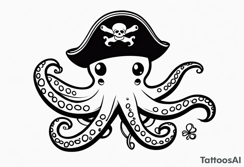 octopus wearing a pirate hat tattoo idea