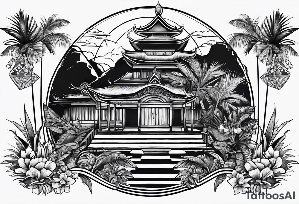Tattoo of the island of Mauritius tattoo idea