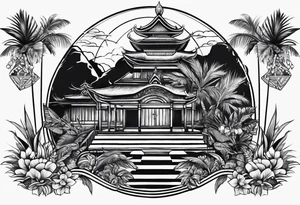 Tattoo of the island of Mauritius tattoo idea