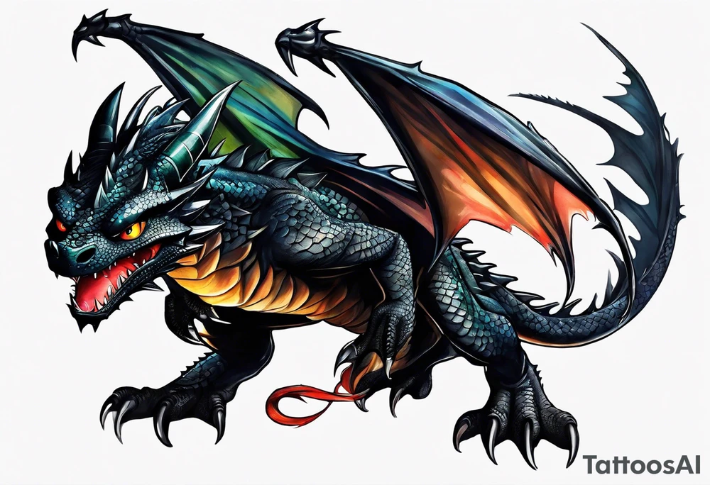 Toothless the dragon tattoo idea
