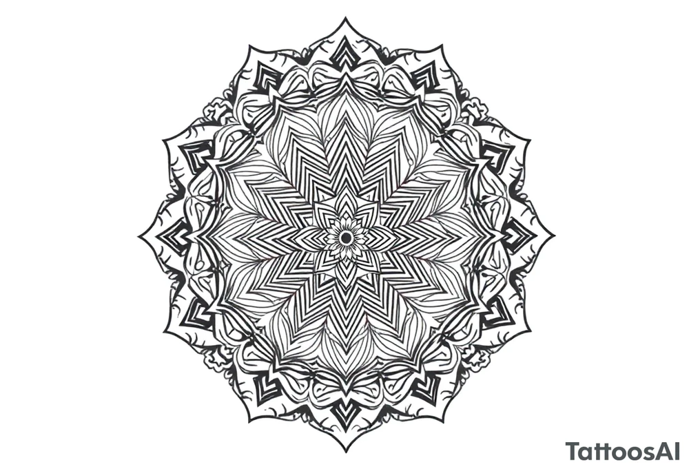 intricate mandala with sacred geometry and cosmic elements tattoo idea