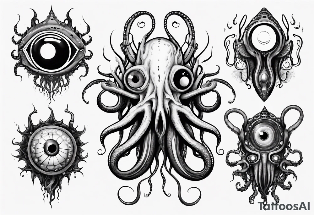 lovecraft theme with tentacle and eyes tattoo idea lovecraft theme with tentacle and eyes tattoo idea