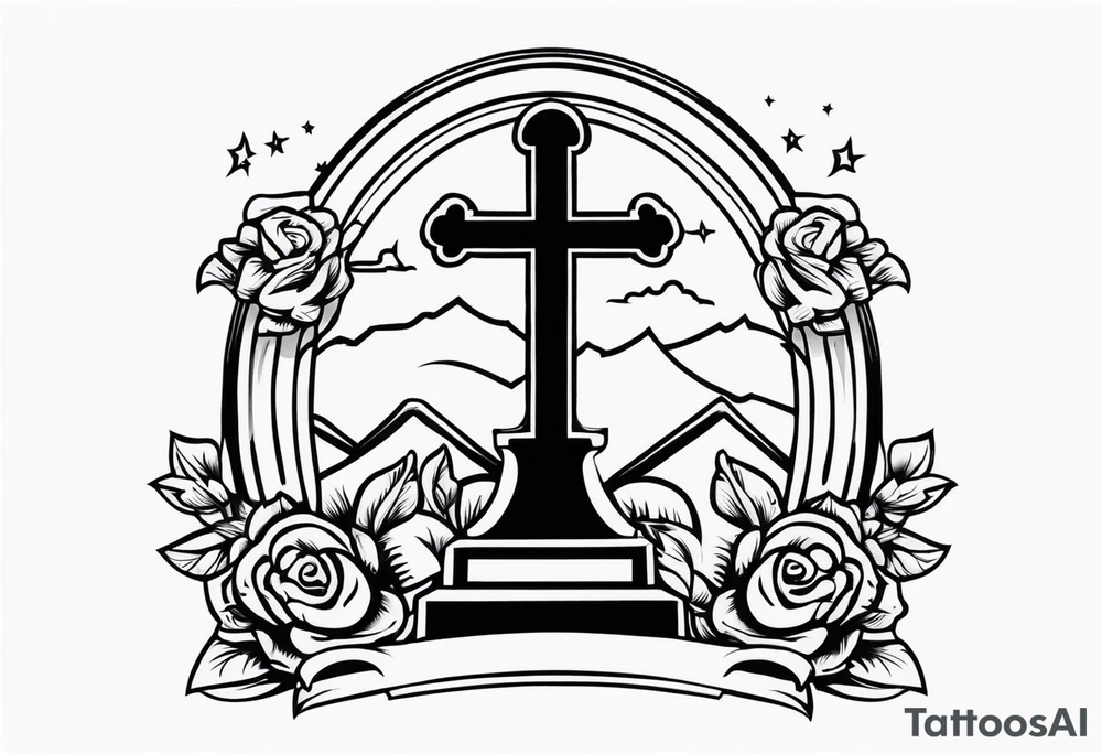 Tombstone tattoo design but no cross tattoo idea