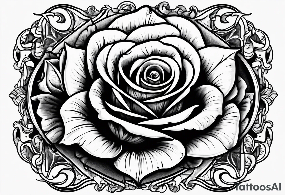 Rose and the inscription 1995 below tattoo idea