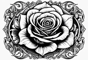 Rose and the inscription 1995 below tattoo idea