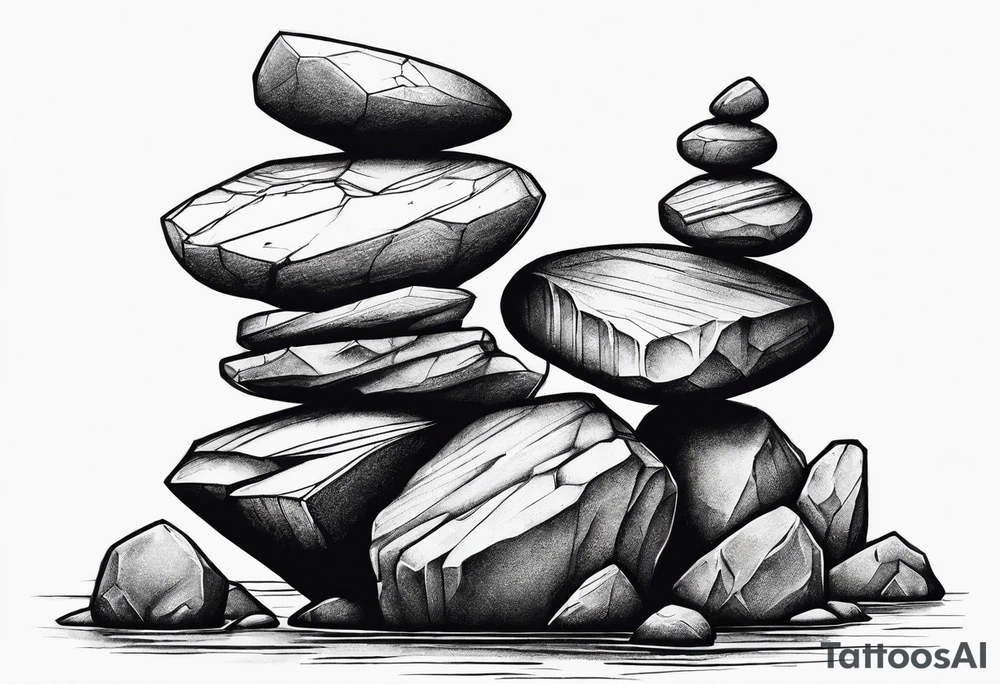 rocks balancing on top of each other tattoo idea