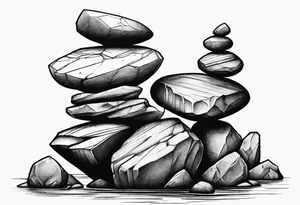 rocks balancing on top of each other tattoo idea