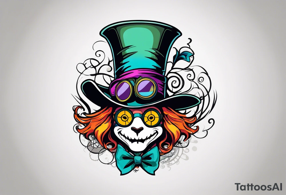 Mad hatter gas mask
Compass wonderland tattoo idea