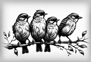 4 little birds... 2 of them are flying tattoo idea