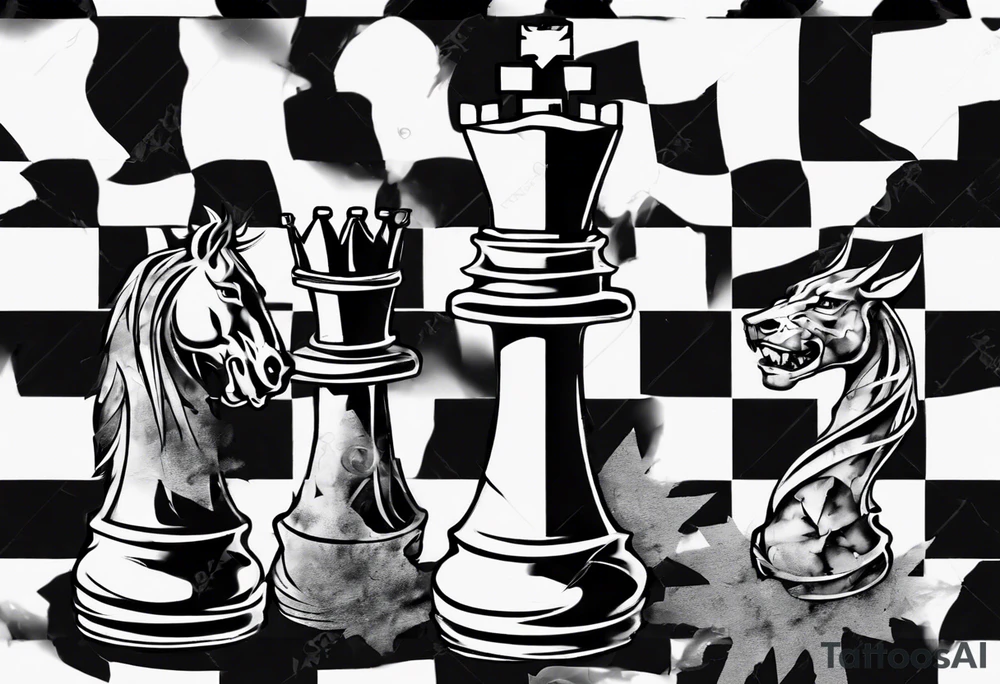 big king chess with lots of cracks marble tattoo idea big king chess with lots of cracks marble tattoo idea
