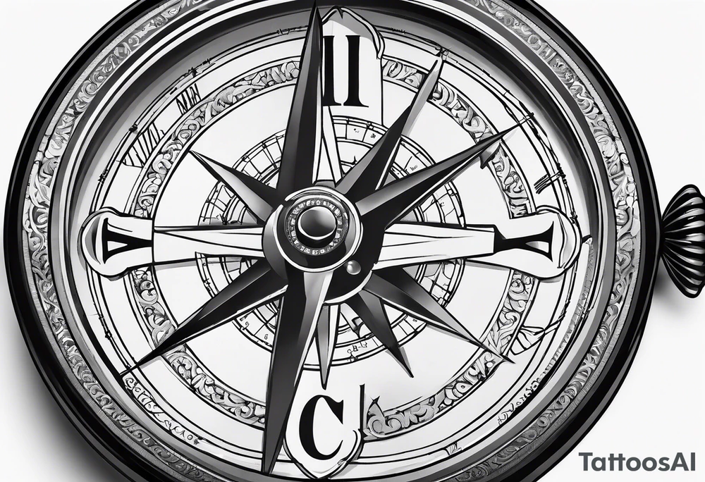 pocket compass opened with signature engraving on the top half inside tattoo idea pocket compass opened with signature engraving on the top half inside tattoo idea
