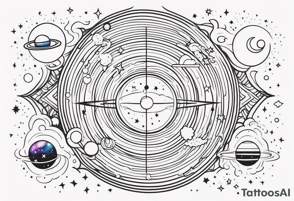 Celestial galaxy tattoo idea