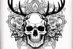 A human with a deer skull head tattoo idea